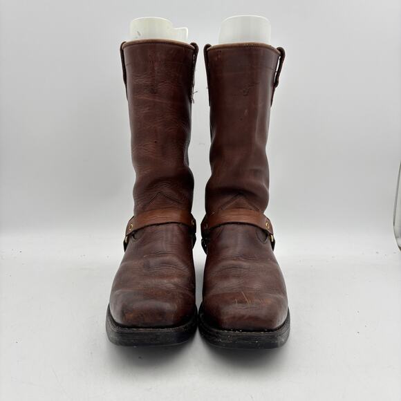 VTG Dayton Brown Leather Harness Motorcycle Boots Men\'s 11E Engineer Workwear